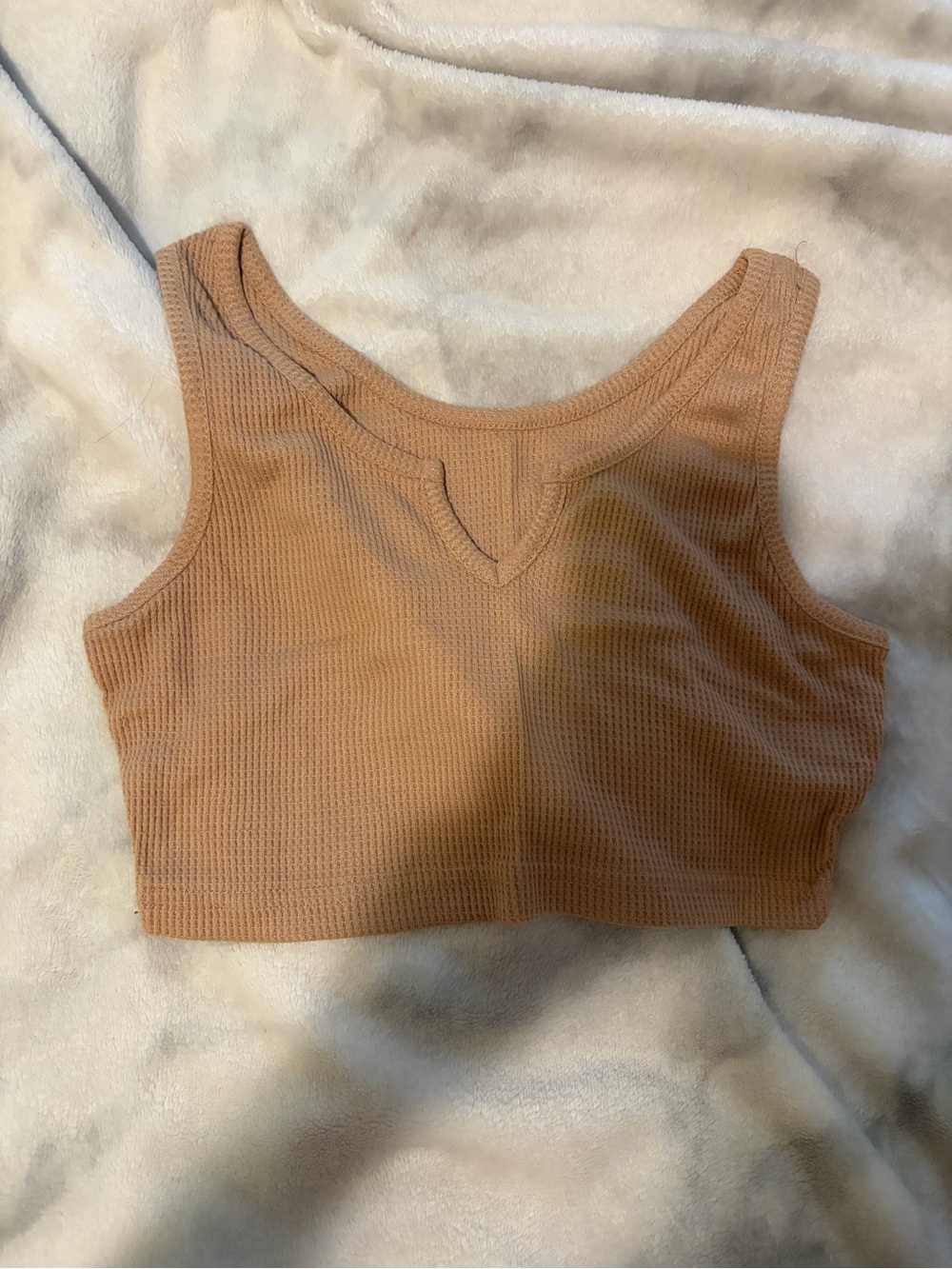 Neutral Ribbed Tank Crop Top🤎
